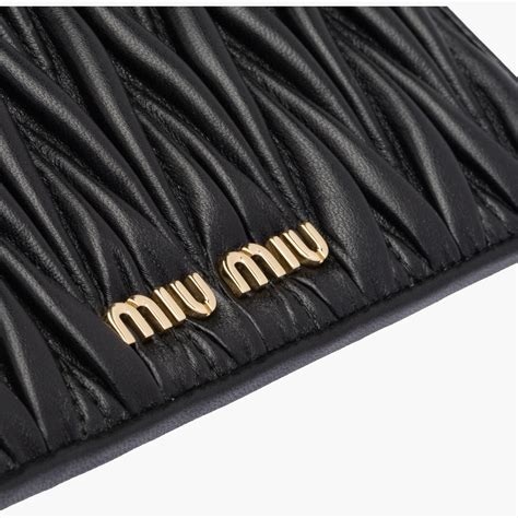 miu miu lampo zipper|Black Matelassé Nappa Leather Zipper Wallet .